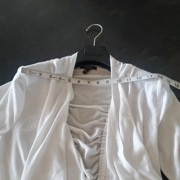 White Ruched Open Cardigan – Size M - Picture 4 of 5